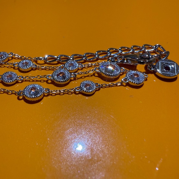 ELLE Sterling Silver Rhodium Plated Faceted Cubic Zirconia 11-CZ Bracelet 925 - Picture 7 of 12